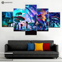 Load image into Gallery viewer, 5 piece Canvas Mushroom World Rick and Morty For home living room decoration - Savoitex
