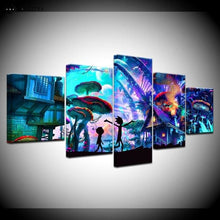 Load image into Gallery viewer, 5 piece Canvas Mushroom World Rick and Morty For home living room decoration - Savoitex