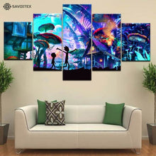 Load image into Gallery viewer, 5 piece Canvas Mushroom World Rick and Morty For home living room decoration - Savoitex