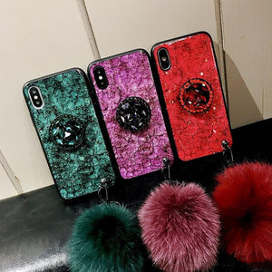 2019 New Fashion Fiber Soft Fur ball Diamond case for Samsung - Savoitex