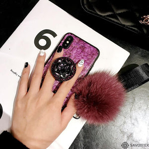 2019 New Fashion Fiber Soft Fur ball Diamond case for Samsung - Savoitex