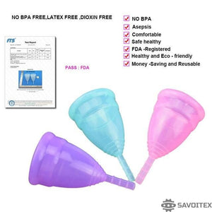 Savoitex Menstrual Cup - Reusable Period Cup - Tampon and Pad Alternative - Savoitex