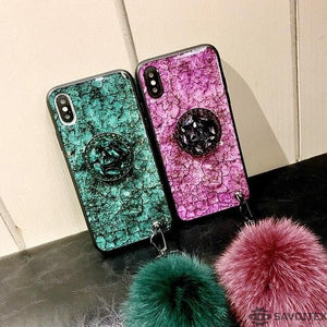 2019 New Fashion Fiber Soft Fur ball Diamond case for Samsung - Savoitex